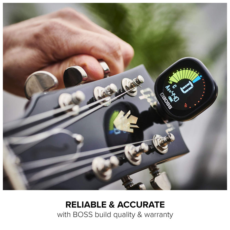 [AUSTRALIA] - BOSS Tu-05 Rechargeable Chromatic Clip-On Tuner for Guitar, Bass And Ukulele | Reliable And Precise Battery Powered Tuner with Large High-Contrast Colour Display And BOSS Warranty 