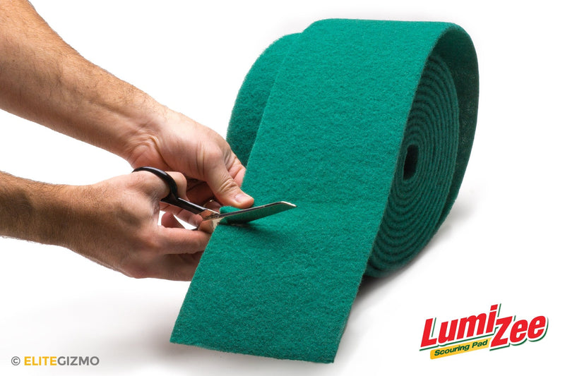 [AUSTRALIA] - Green Scrubbing Pad Roll 19ft Economy Size Medium Duty Abrasive Scrub Sponge scouring Pads 19ft x 6in x 0.3in (6m x 15cm x 8mm) Scrubby Tough Stains Cleaning Pans Dishes Stoves Bathroom Sinks Grills 