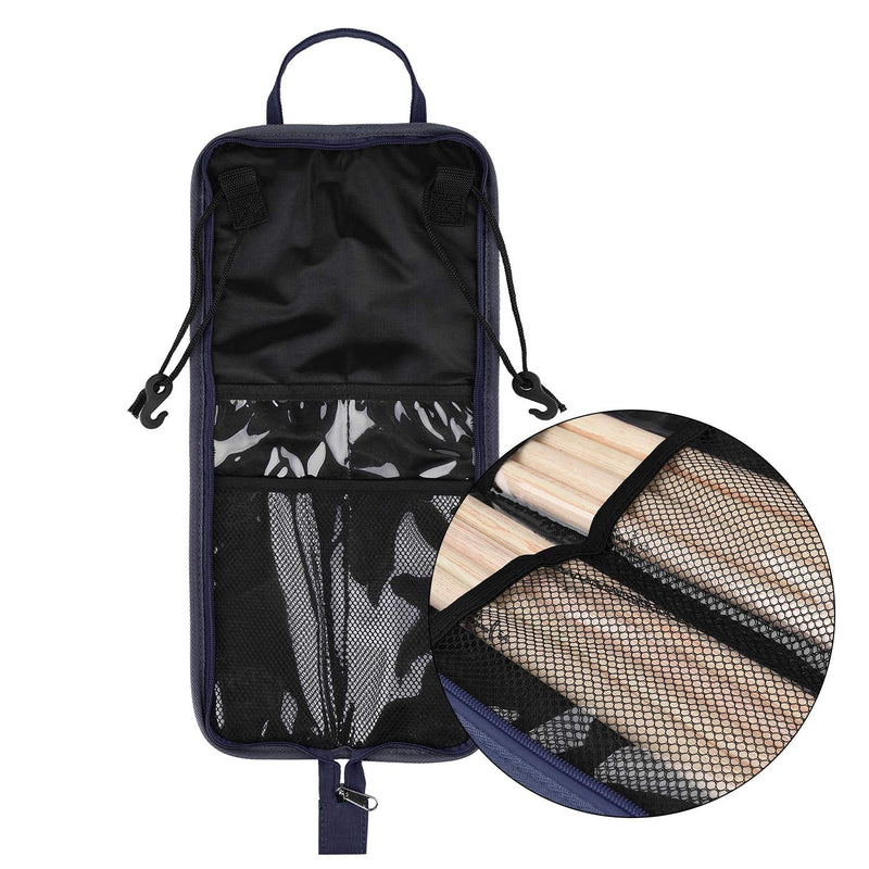 Flexzion Drumsticks Gig Bag, Percussion Music Accessory Case w/a Hook, Adjustable Shoulder Strap, Carrying Handle & Card Holder/f 4 Pairs of Drumstick Kid Drummer Water-Resistant Fabric Fairy Tribal
