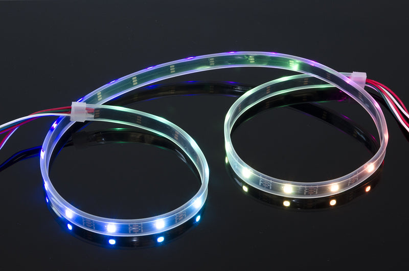 [AUSTRALIA] - ACROBOTIC 1m 30-Pixel Addressable 24-Bit RGB LED Strip (Black PCB), 5V, IP68 Waterproof, WS2812B (WS2811), 3-Pin JST-SM Connectors Pre-Soldered to Both Ends 