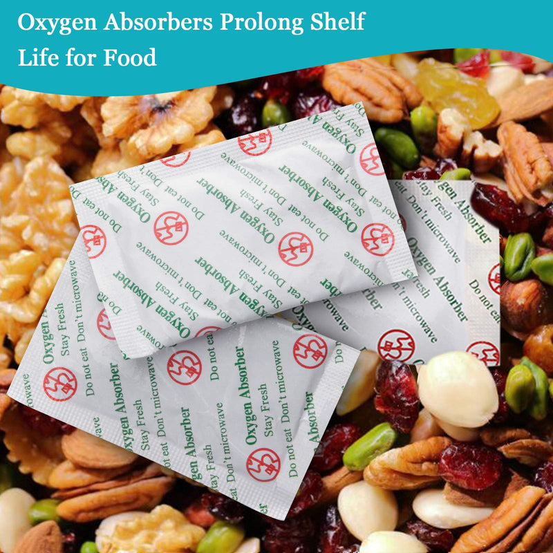 VacYaYa 50CC(200-Pack) Food Grade Oxygen Absorbers Packets for Home Made Jerky and Long Term Food Storage, Stored in Vacuum Bag and 3 times Oxygen Absorption Capacity 50cc(200PCS)