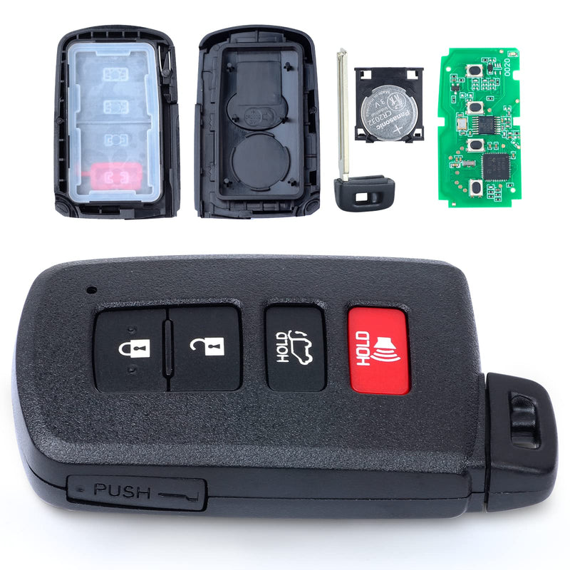 Keymall Keyless Entry Smart Prox Remote Key Fob Replacement for Toyota RAV4 2013 2014 2015 2016 2017 2018 4 Buttons 8A Chip 281451-0020 G Board FCC ID:HYQ14FBA PN:89904-0R080