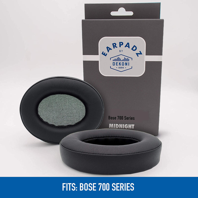 [AUSTRALIA] - Earpadz Replacement for Bose 700 Active Noise Canceling Headphones Ear Pads, Protein Leather Headphone Cushions (Midnight, Black, 1 Pair) 