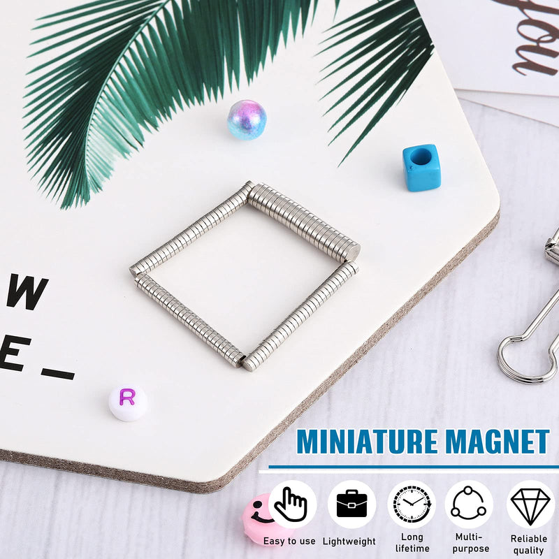100 Pieces N52 Miniature Magnets Miniature and Model Earth Magnets Heavy Duty Magnets Neodymium Tiny Magnets Mini Cylinder Magnets Small Round Magnets for Crafts and Art Project (3 mm, 5 mm)