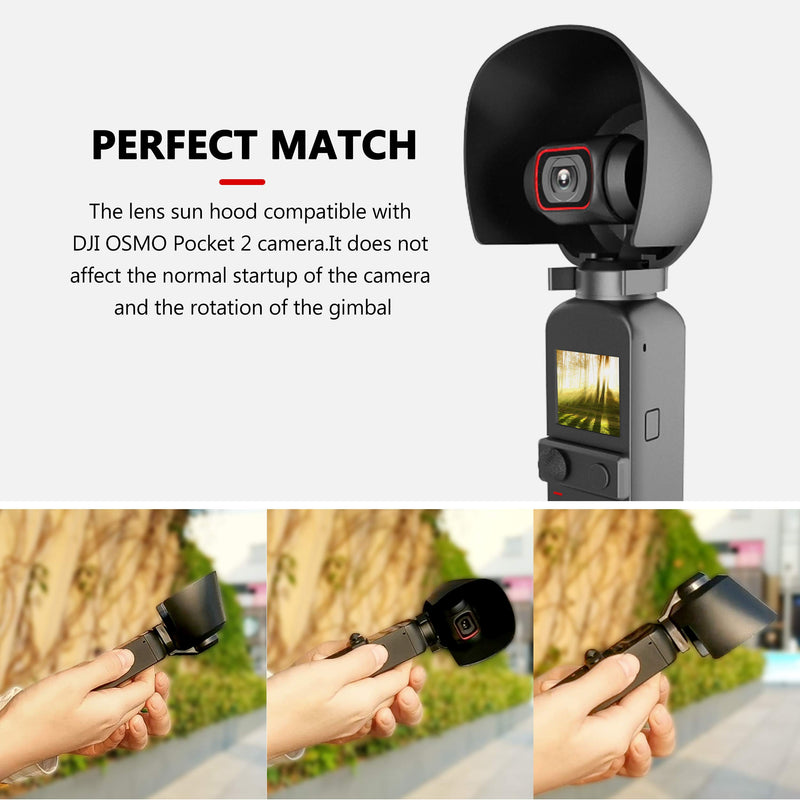 TOMAT OSMO Pocket 2 Lens Protective Cover + Lens Sun Hood for DJI OSMO Pocket 2 Camera Accessories