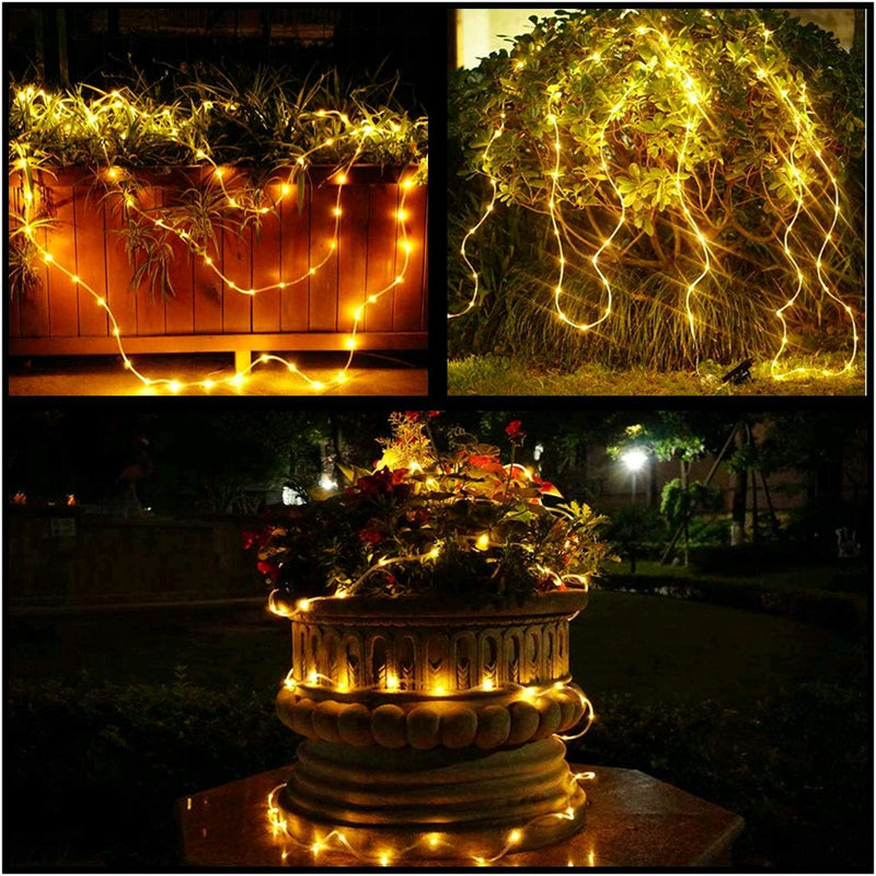 [AUSTRALIA] - LED Rope Lights Battery Operated String Lights-40Ft 120 LEDs 8 Modes Outdoor Waterproof Fairy Lights Dimmable/Timer with Remote for Garden Camping Party Decoration (2 Pack （Yellow ）) 2 Pack （yellow ） 