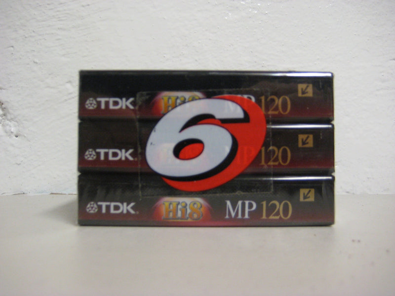 TDK Hi8,120 Pack of 6pc, MP120 Blank Tapes.