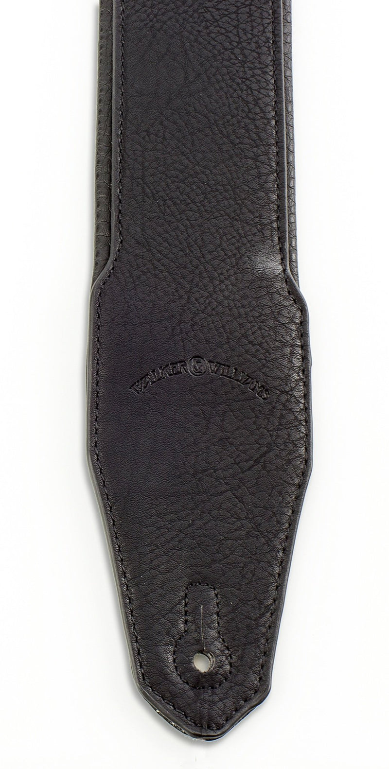 Walker & Williams G-15 Black Leather Natural Texture Guitar Strap with Thick Padding