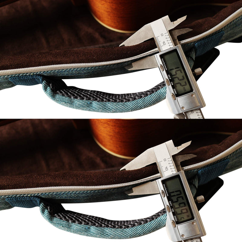 [AUSTRALIA] - MUSIC FIRST Original Design 0.6" (15mm) Thick Padded Vintage Style Pure Cotton Jeans Cloth/Denim Baritone Ukulele Case, Ukulele Bag (30"~31"). NEW ARRIVAL! 