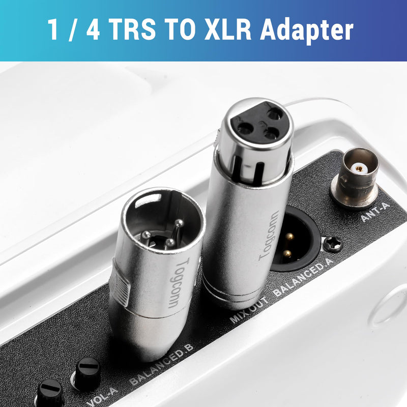 1/4" TRS to XLR Adapter 4 Pack, 1 Pair 6.35mm 1/4" Male to XLR Male Adapter and 1 Pair 6.35mm 1/4" Male to XLR Female Adapter, 1/4 Inch TRS to XLR Connector 6.35mm Male to XLR Male X2 & 6.35mm Male to XLR Female X2
