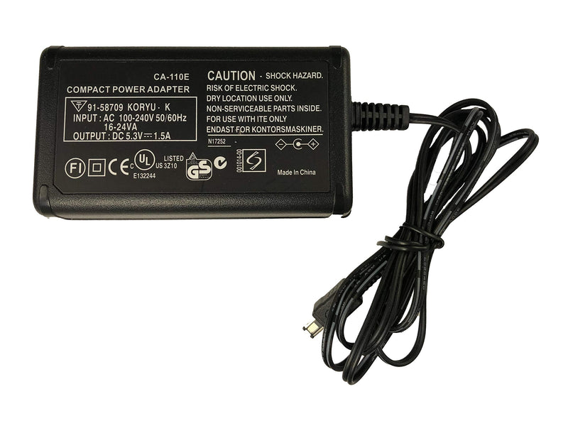 Nixxell AC Adapter for Canon CA-110 and Canon VIXIA HF M50, HF M52, HF M500, HF R20, HF R21, HF R30, HF R32, HF R40, HF R42, HF R200, HF R300, HF R400, LEGRIA HF R206, HF R26, HF R28