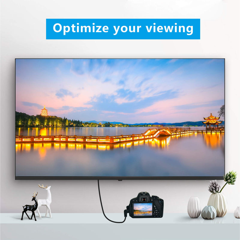 CERRXIAN 50cm 19.6inch High Speed Gold Plated Mini HDMI Right Angle Male to HDMI Male Cable (Black) R