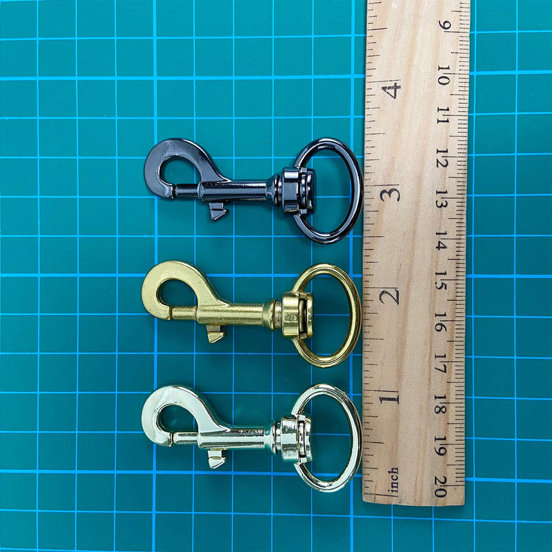 willikiva 10 Pcs 3/4 inch Swivel Snap Hooks for Dog Leash Collar Linking Swivel Snap Hooks Metal Heavy Duty Square Eye Clasp Buckle Trigger Clip (Light Gold) Light Gold
