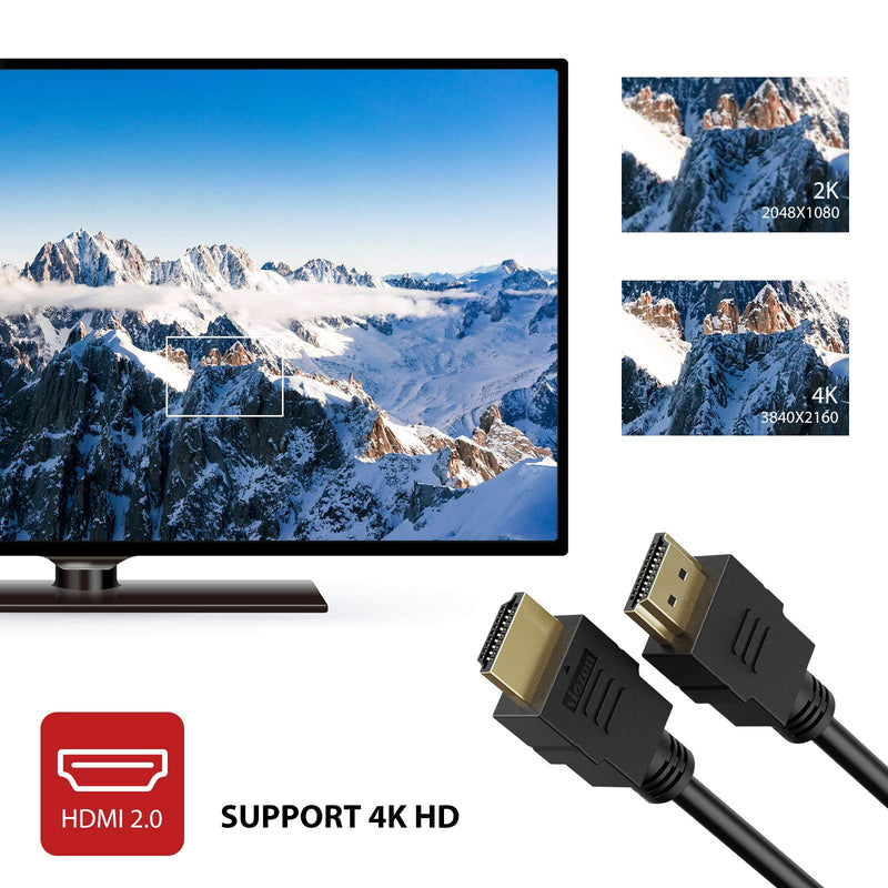 Viozon HDMI Cable 2.0, 4 Gbps High Speed, 3.3 feet Cable, Compatible with HDMI 2.0 Devices,PS4, PS3, Xbox One, PC, AV Receiver, HDTV, beamers, Projector, Supports 4K, Ultra HD, 1080p Full HD, 3D, ARC