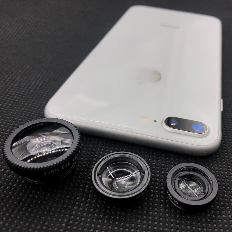 Phone Camera fisheye Lens, 0.63X Wide Angle Lens&Macro Lens for iPhone, 3 in 1 Universal Clip Lens for Cell Phone, Camera Lens Kit for iPad Pixel Samsung Android and Most Smartphones.
