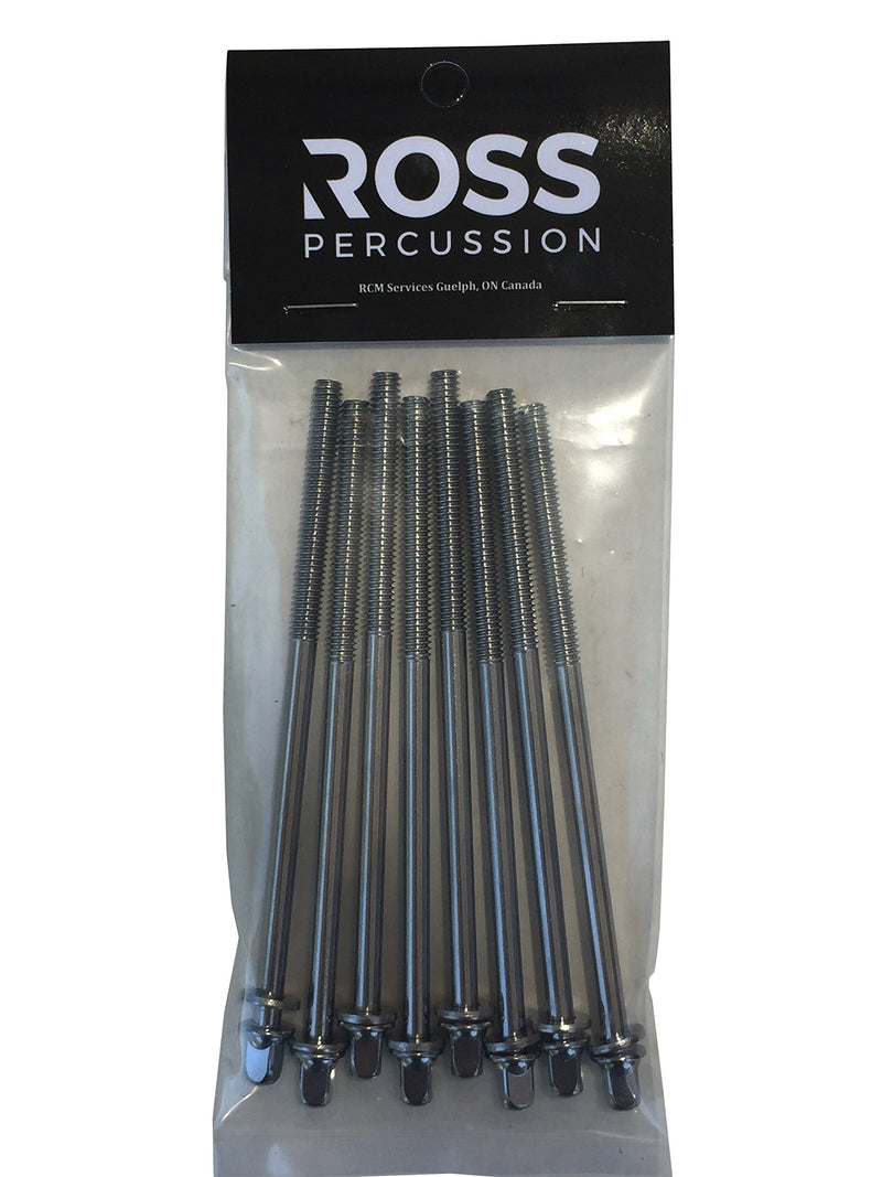 ROSS Percussion 7/32 110mm Tension Rods for Bass Drum - 8 Pack