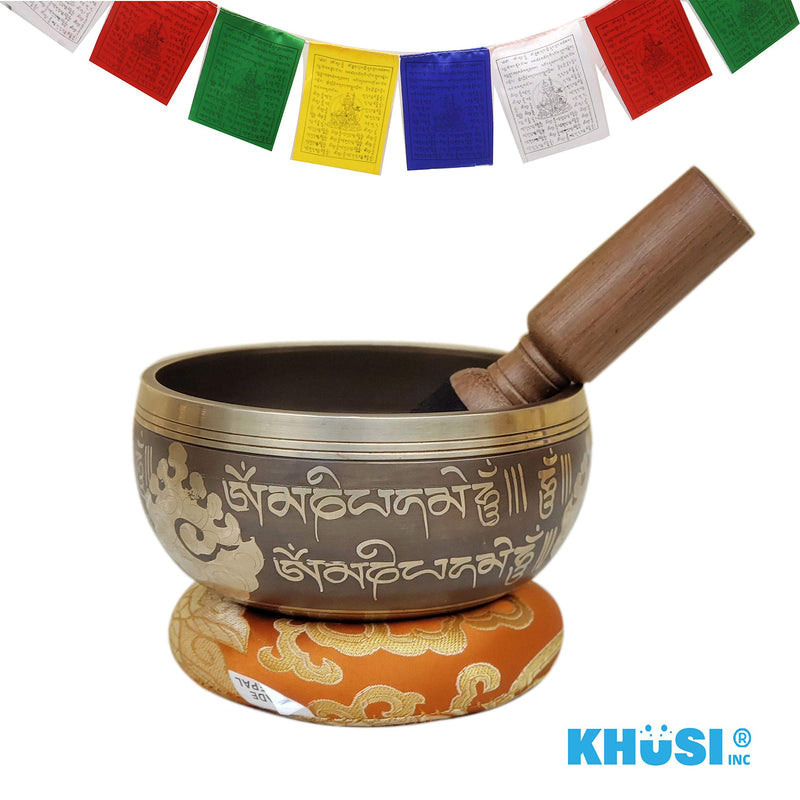 Khusi Handmade Tibetan singing bowl set, Beautiful hand Carved Piece of art, Best for Chakra healing, and Mindfulness, Idol gift spiritual gift.