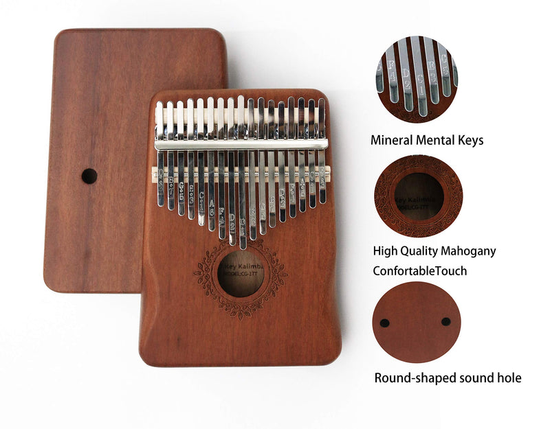 Auroal Kalimba Thumb Piano, Kalimba 17 Key, thumb piano 17 key, Gift for Kids Adult Beginners Professional (Brown) Brown