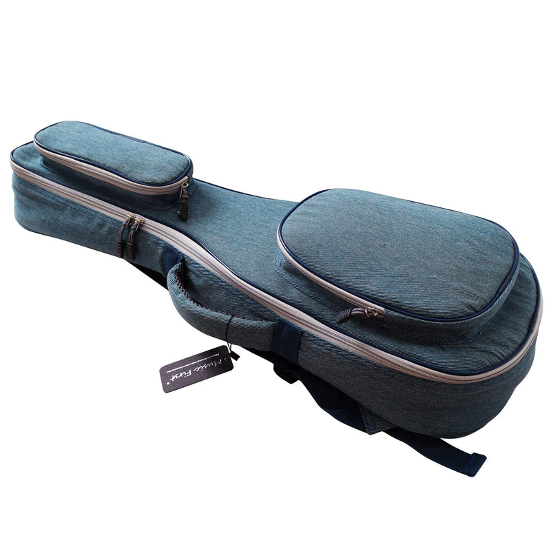 [AUSTRALIA] - MUSIC FIRST Original Design 0.6" (15mm) Thick Padded Vintage Style Pure Cotton Jeans Cloth/Denim Baritone Ukulele Case, Ukulele Bag (30"~31"). NEW ARRIVAL! 