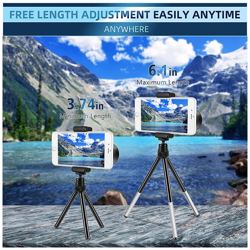 80x100 Monocular Telescopes for Smartphone,Adapter Monocular Telescope for Adults,Hunting Wildlife Bird Watching Travel Camping Hiking with Smartphone Holder and Tripod（Black） Black