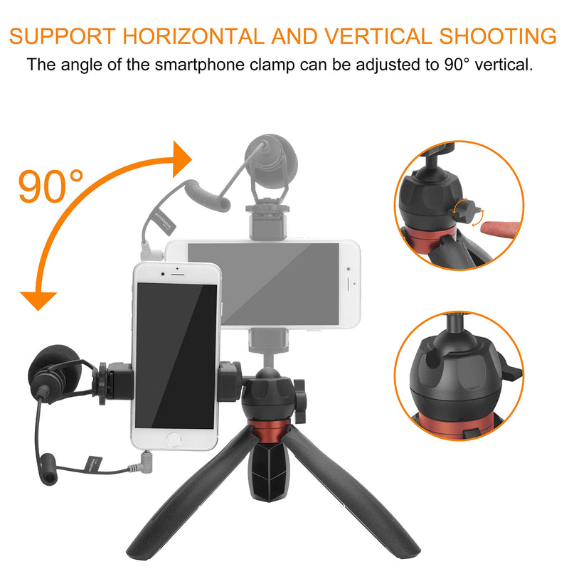 Comica Smartphone Video Microphone Kit, CVM-VM10-K2 PRO Professional External Cardioid Shotgun Mic with Tripod Stand for iPhone 6 7 8 X XS 11 11 Pro Android Camera- Recording Vlogging Tiktok Equipment