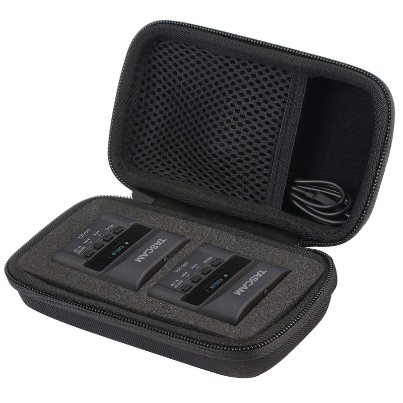 co2crea Hard Carrying Case replacement for Tascam DR-10L DR-10LW Portable Digital Audio Recorder Lavalier Microphone (Black Case) Black Case