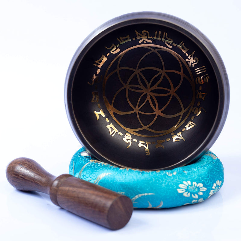 Tibetan Singing Bowl Set - Pretty and Small Authentic Handcrafted For Mindfulness Meditation Sound Chakra Holistic Healing By Himalayan Bazaar