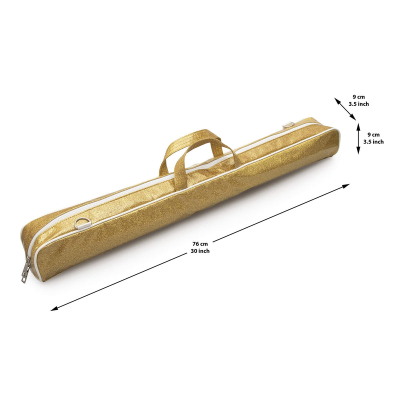 Magerdy Fields Twirling Baton and Marching Band Bag Case - Includes Shoulder Strap - 30 Inch Sparkle Case - Gold