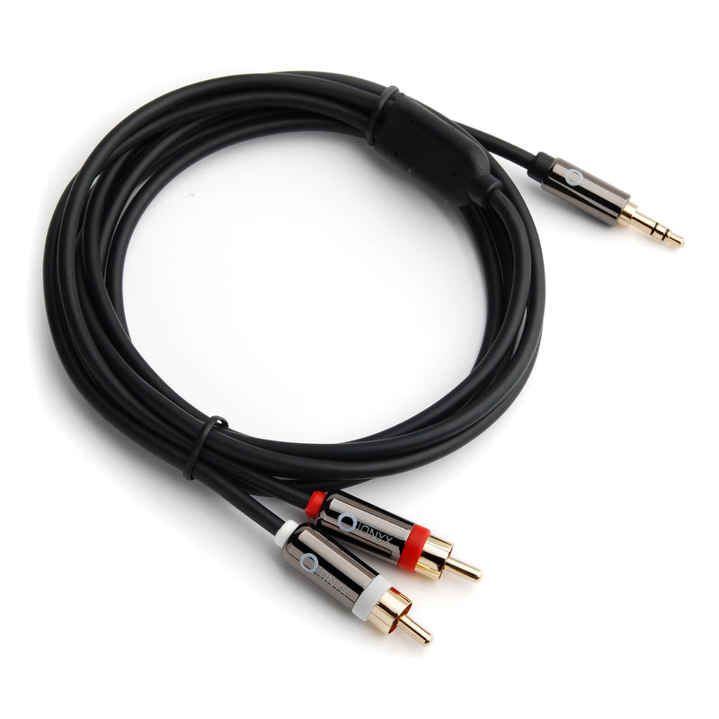 Onyx 3.5mm Male to 2RCA Male Stereo Audio Cable, 12 feet