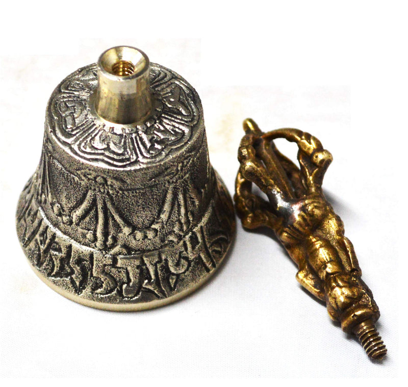 Zap Impex Tibetan Hand Bell Meditation & Prayer Bells Dorje Vajra 4 Inch