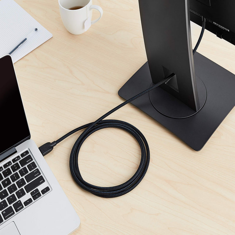 Amazon Basics Nylon-Braided 4K, 18Gbps HDMI to HDMI Cable, 6 Foot - Pack of 5 6-Foot 5-Pack