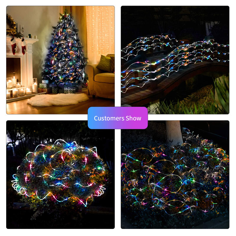 LED Rope Lights Battery Powered String Lights with Remote Control 40Ft 120 LEDs 8 Modes Color Changing Indoor Outdoor Waterproof Strip Fairy Lights for Garden Christmas Party Holiday Decoration 1 Pack