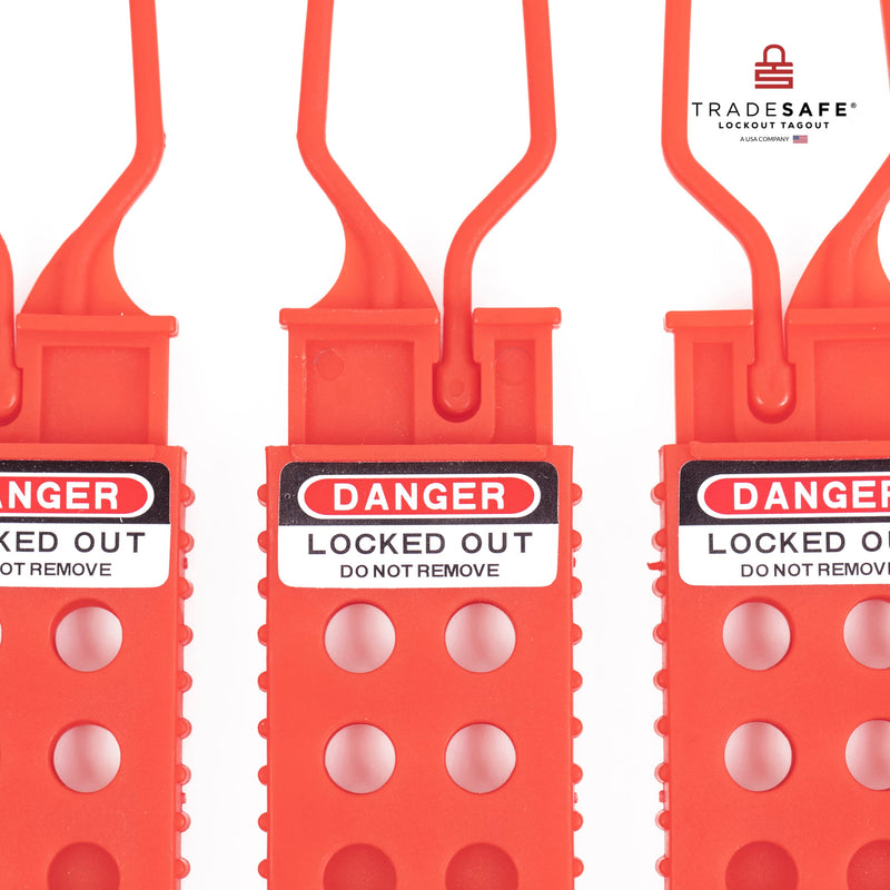 TRADESAFE Lock Out Tag Out Hasp, 3 Pack, Non-Conductive Polypropylene Plastic Safety Hasp Lock for Padlocks, Tamper-Proof and Impact-Resistant