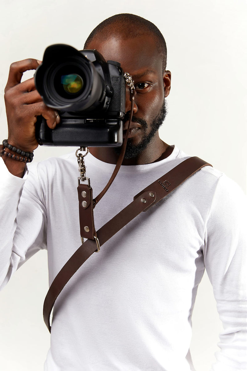 Camera Strap Accessories for One Camera Professional Single Leather Harness Shoulder Strap Quick Release Gear DSLR/SLR Strap Brown