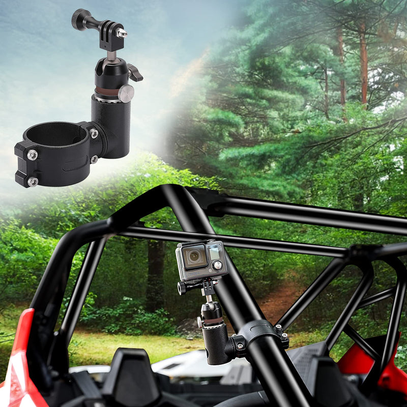 Sukemichi Gopro Mount with 360° Adjustable Spherical Head and Locking Knob, Compatible with UTV ATV Polaris Ranger 1.75-2 inch Roll Bar Go Pro Clamp Mount for Sports Camera Gopro Hero 9, 8/7/6/5, etc