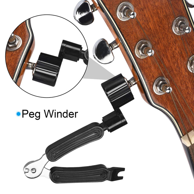 Guitar String Winder Cutter and Bridge Pin Puller, Guitar Repair Tool Functional 3 in 1 (with 24 picks) with 24 picks