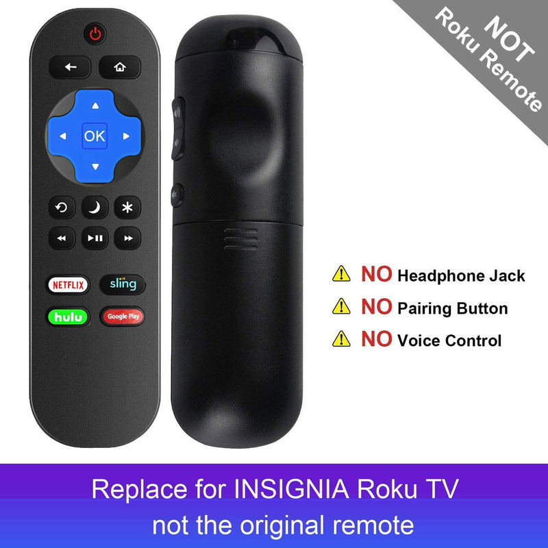 Motiexic NS-RCRUS-17 Remote Control Compatible with Insignia Roku TV NS-32DR420NA16 NS-32DR420NA16A NS-32DR420NA16B NS-40DR420NA16 NS-40DR420NA16B NS43DR710NA17 NS-43DR710NA17 NS-48DR420NA16