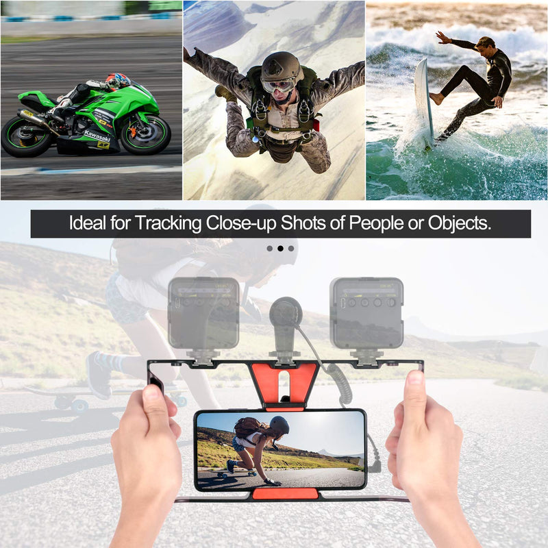 Emart Smartphone Video Rig Phone Stabilizer Handheld Grip with Cold Shoe Mount Filmmaking Recording Rig Case for iPhone 11 X Xs XS Max XR X Huawei Samsung Video Stabilizer without tripod stand