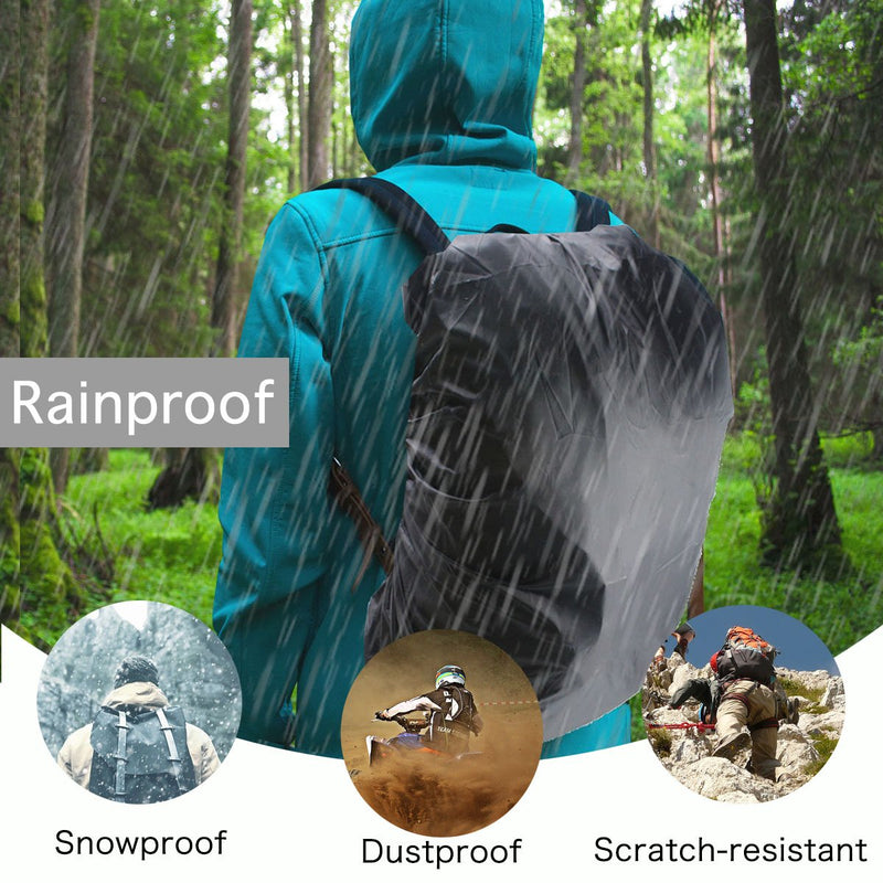 Frelaxy Waterproof Backpack Rain Cover, Upgraded Triple Waterproofing, Antislip Cross Buckle Strap, Ultralight Compact Portable, for Hiking, Camping, Biking, Outdoor, Traveling Black S (For 15L-25L backpack )
