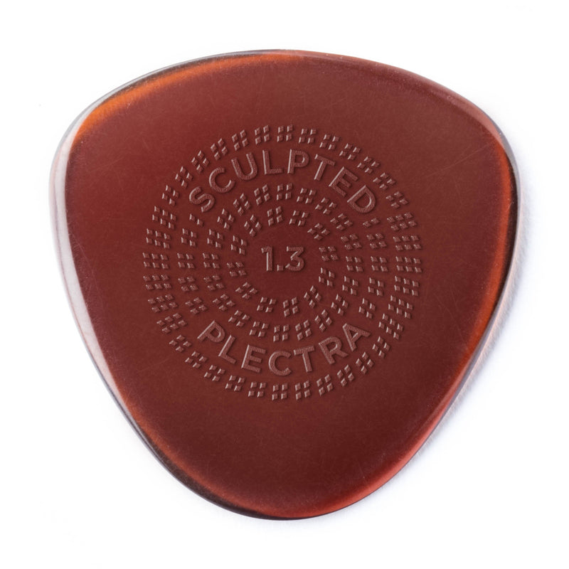 Jim Dunlop Primetone Semi-Round 1.3mm Sculpted Plectra (Grip) - 3 Pack Acoustic Guitar Pickup (514P1.30) 1.3mm | Grip