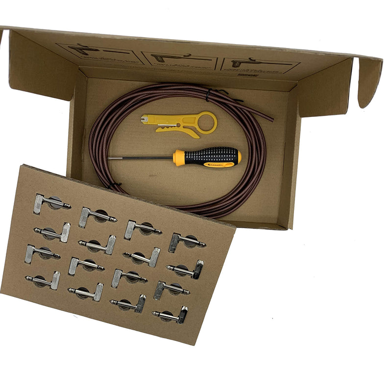[AUSTRALIA] - Canary Solderless Pedalboard Cable Kit 16 Connectors and 16 Feet of Premium Low Capacitance Cable. 
