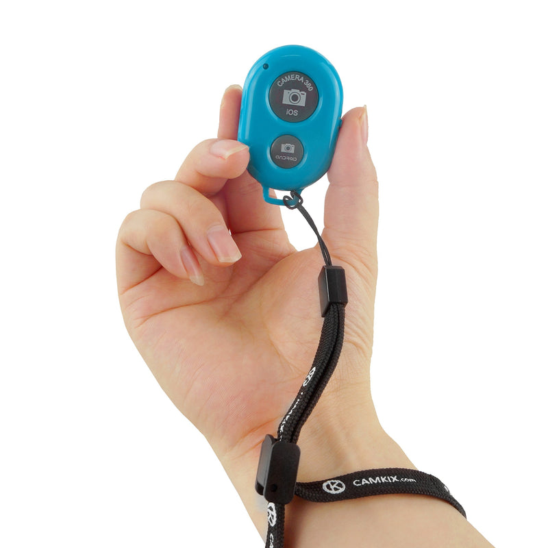 CamKix Camera Shutter Remote Control with Bluetooth Wireless Technology - Create Amazing Photos and Videos Hands-Free - Works with Most Smartphones and Tablets (iOS and Android) Blue
