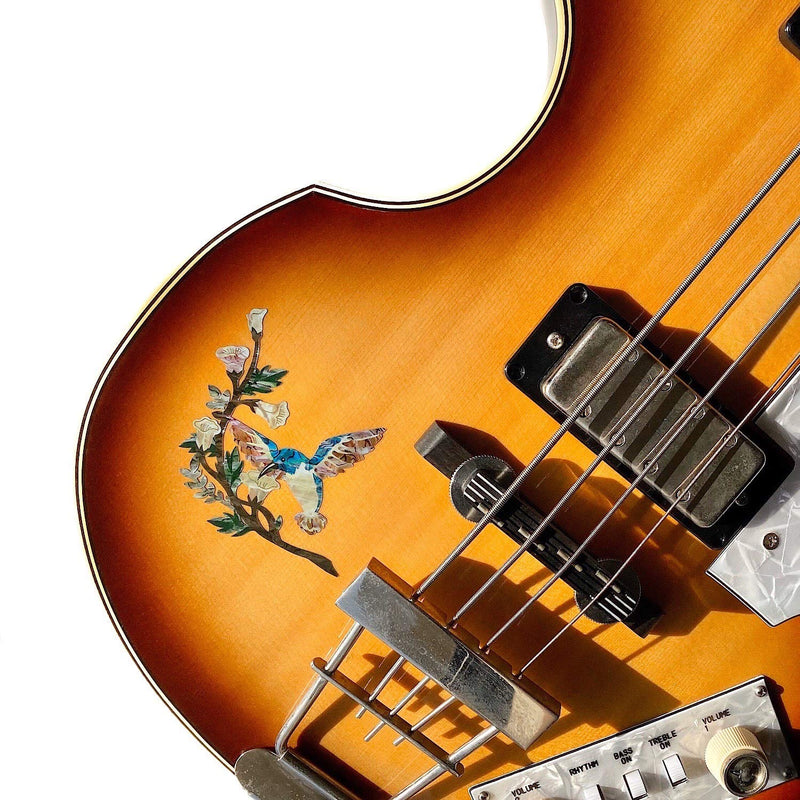 Inlay Sticker Decal For Guitar Bass In Abalone Theme - Humming Bird DX