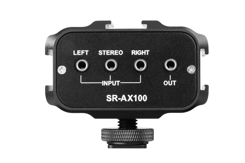 Saramonic SR-AX100 Microphone Audio Mixer and Cold Shoe Mounting Hub for DSLR Cameras and Camcorders (Black)