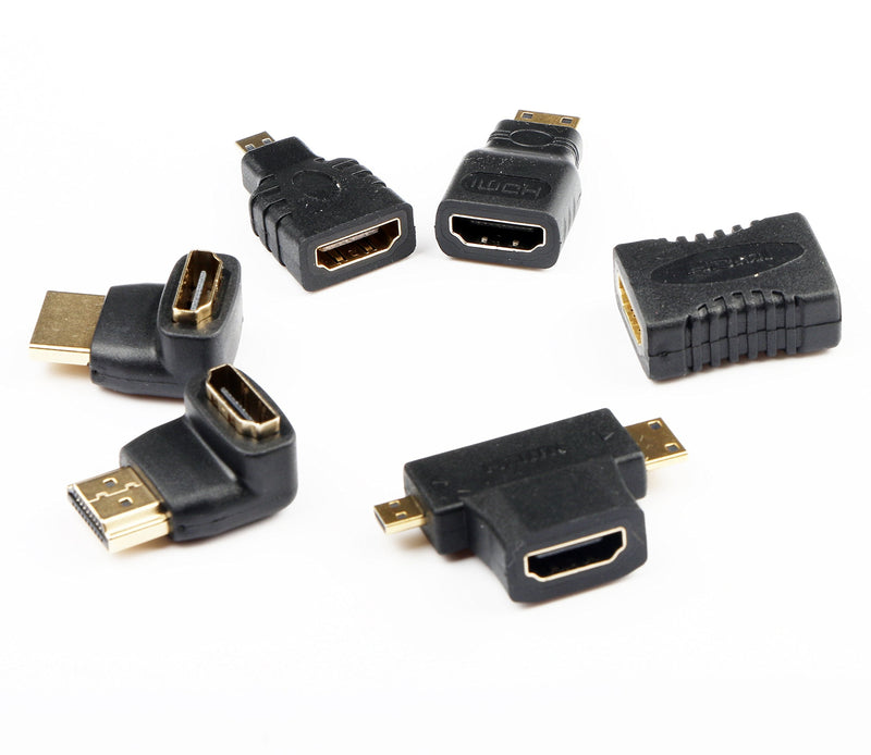 WAWPI Hdmi Cable Adapters 6pack MiniHdmi or Micor Hdmi or Male fmale