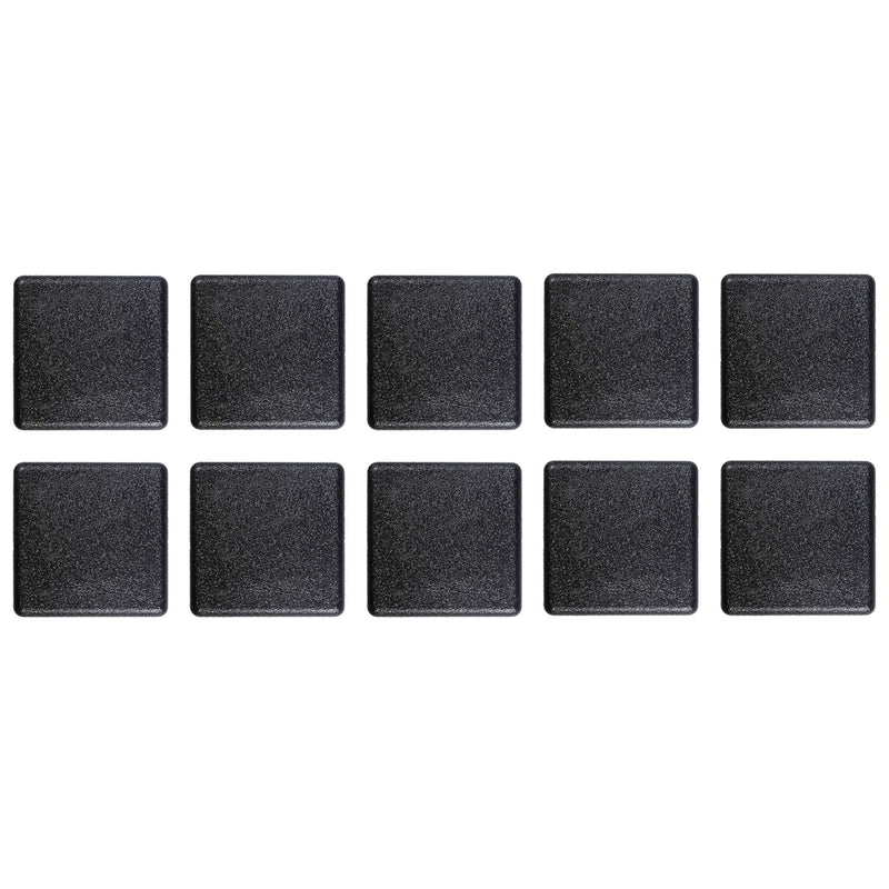 Prescott Plastics 0.875" Inch Square Plastic Plug Insert (10 Pack), Black End Cap for Metal Tubing, Fence, Glide Insert for Pipe Post, Chairs and Furnitures 10