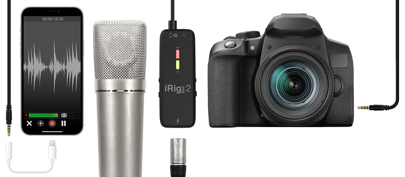 iRig Pre 2 XLR Mic Interface and Preamp: Interface IP-IRIG-PRE2-IN