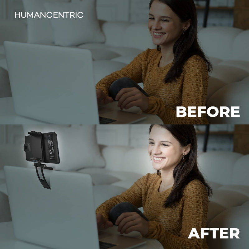 [AUSTRALIA] - HumanCentric Video Conference Lighting Kit, Camera Light for Zoom Meetings, Streaming Video Face Light, Easy Setup for Remote Work, Computer Monitor or Laptop Light for Video Conferencing 