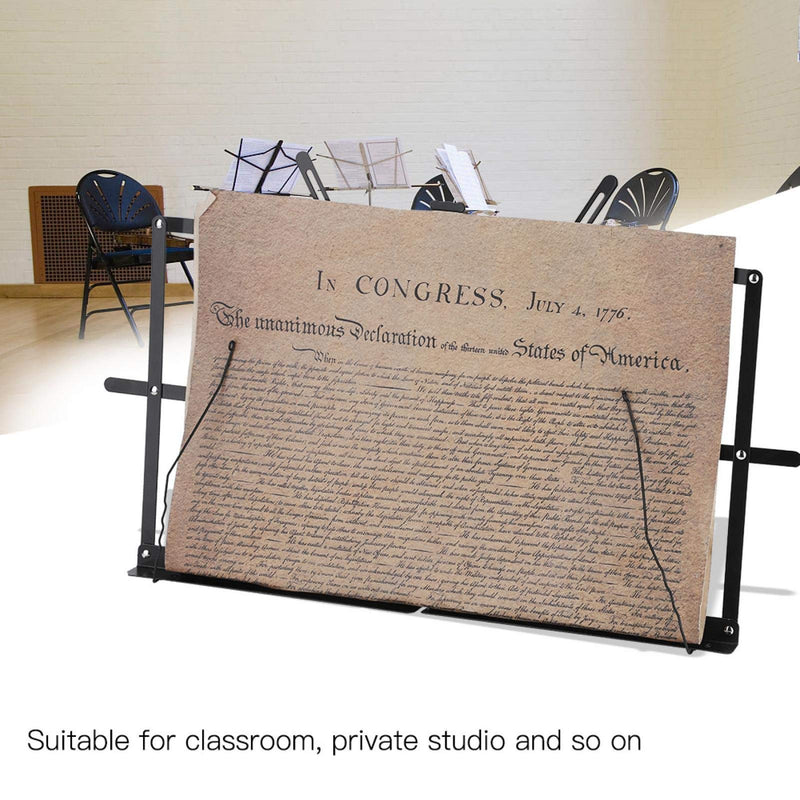 FOTABPYTI 【𝐄𝐚𝐬𝐭𝐞𝐫 𝐏𝐫𝐨𝐦𝐨𝐭𝐢𝐨𝐧 𝐌𝐨𝐧𝐭𝐡】 Folding Music Sheet Stand, Foldable Black Convenient Practical Music Sheet Holder, Metal Private Studio for Classroom