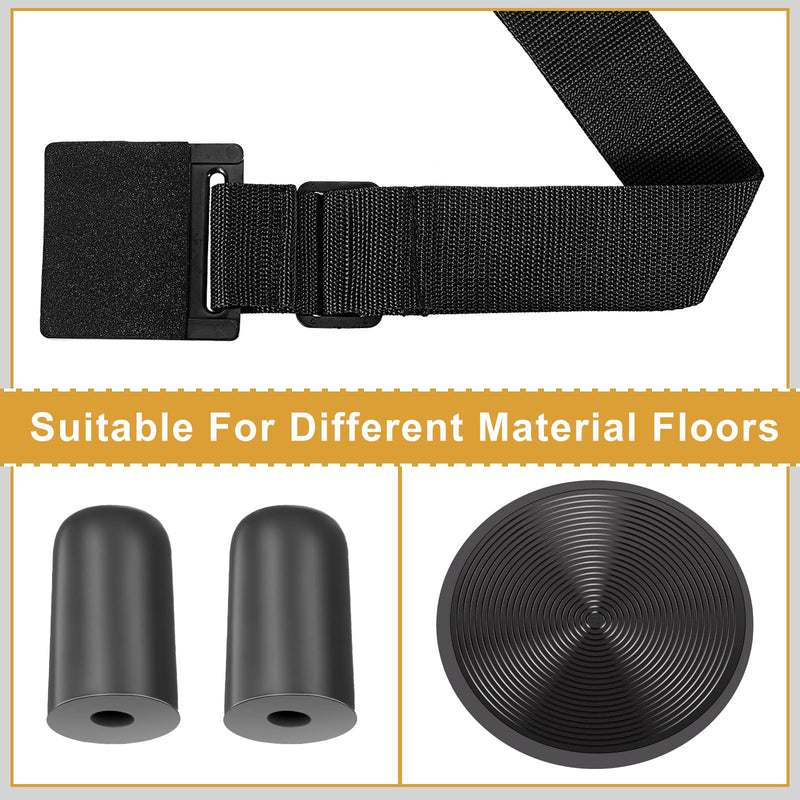 4 Pcs Cello Endpin Anchor Accessories Include Adjustable Strap with Thick Pad Endpin Stand Holder Cello Anti Slip Mat and Rubber Tip Floor Protectors for Cello Bass Instrument Accessories, Black